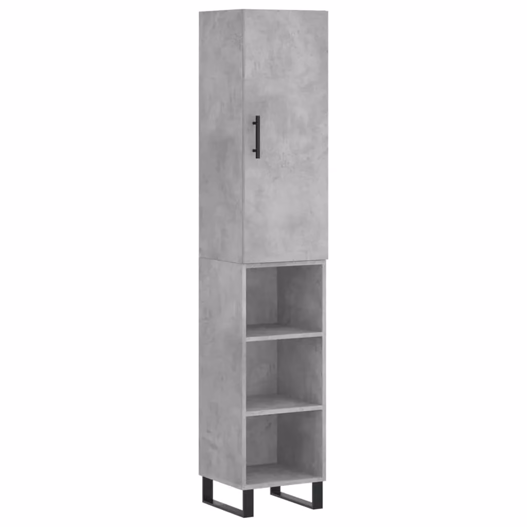 Berkfield Home Highboard in Concrete Grey, H 180 x W 34.5 x D 34 cm – 2