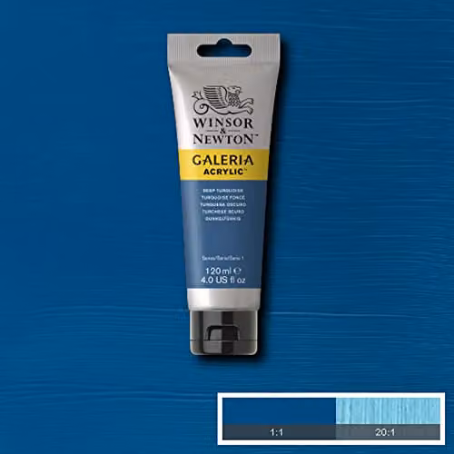 Winsor & Newton Galeria Acrylic Paint, Deep Turquoise, 120ml – 3
