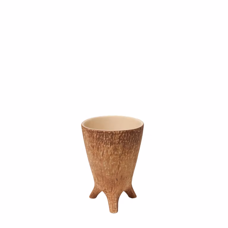 Dome Deco NYRA Ceramic Tabletop Vase, Brown, Round