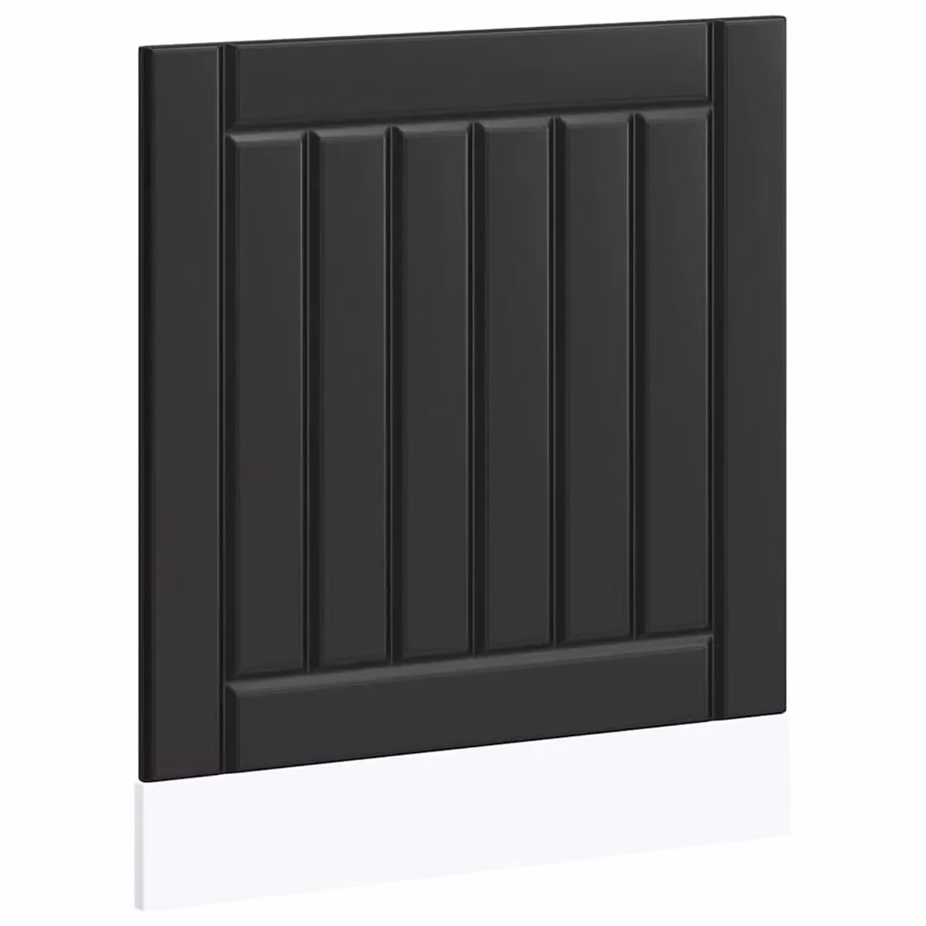 Berkfield Home Lucca Dishwasher Panel in Black Engineered Wood – 2