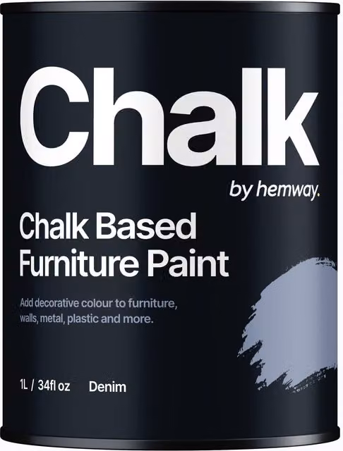 Hemway Chalk Based Furniture Paint in Flat Matt Denim Blue, 1L