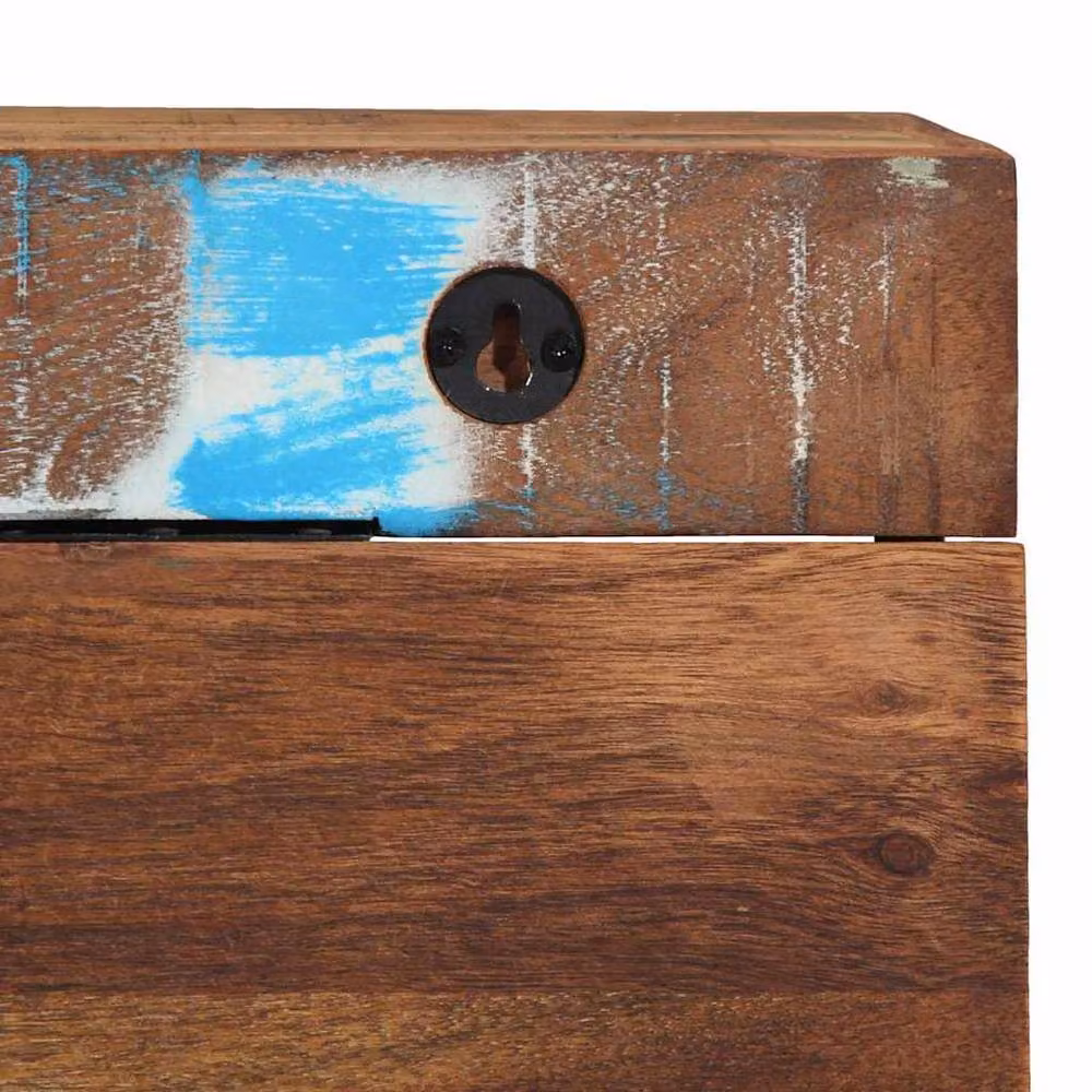 Berkfield Home Wall Mounted Rustic Coat Rack with Shelf in Brown and Multicolour Reclaimed Wood and Metal – 5