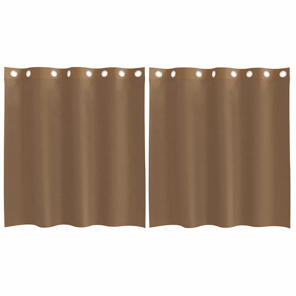 Berkfield Home Voile Eyelet Curtains, 2 Pack, Brown, Width: 140 cm, Height: 140 cm – 2