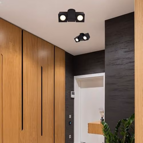 Netlighting Erin Twin Ceiling Spotlight in Matt Black with 2x GU10 Adjustable Lamps – 4