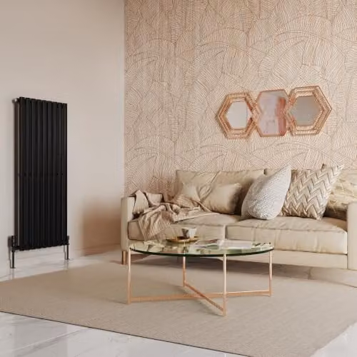 UK Radiators Omeara Black Elliptical Tube Vertical Designer Radiator, H 120 cm x W 52.2 cm – 3