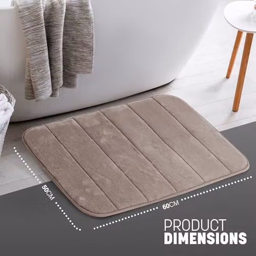 Keplin Memory Foam Bath Mat, Beige, W: 50 cm, D: 60 cm – 3