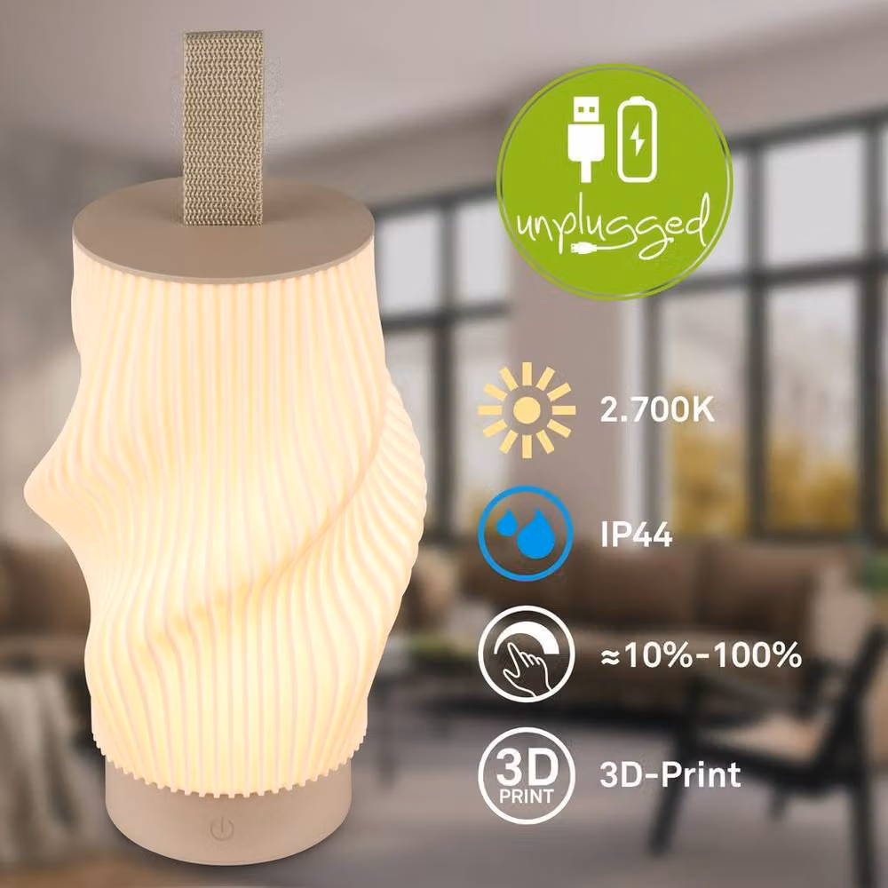 Briloner Beige Rechargeable Dimmable Touch LED Table Lamp – 2