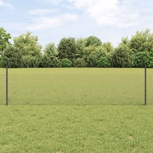 Berkfield Home Set of 2 Large Grey Metal Garden Fence Panels