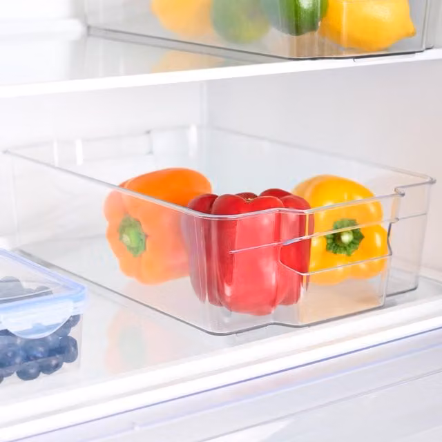 OHS Acrylic Fridge Storage Tray in White and Transparent