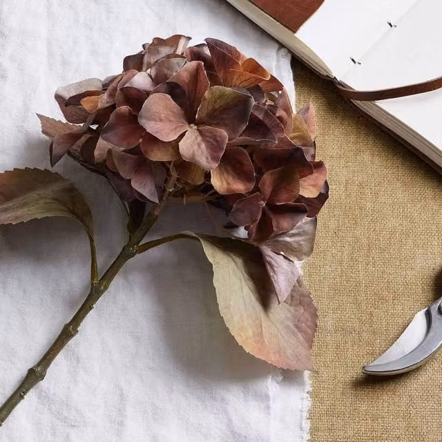 Hill Interiors Brown Potted Hydrangea Artificial Plant