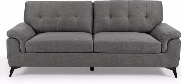 TGC Doran Grey Fabric 3 Seater Sofa with Solid Wood Frame