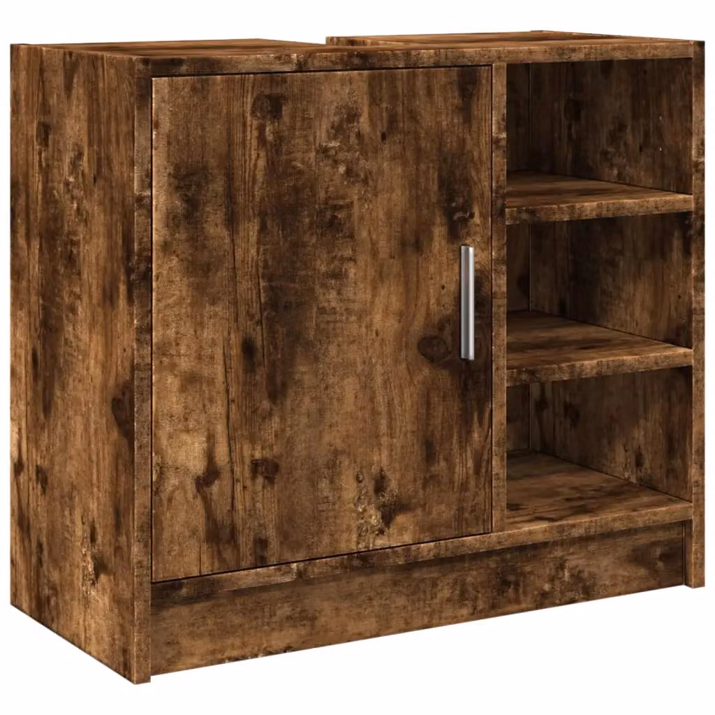 Berkfield Home Smoked Oak Sink Cabinet in Brown, W/D/H: 63 x 29 x 55 cm – 2