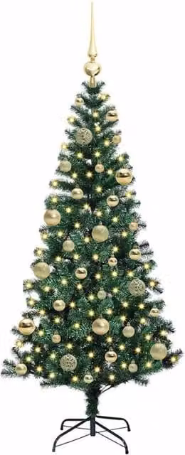 Berkfield Home Elegant Pre-lit Artificial Christmas Tree in Green, Height: 120 cm