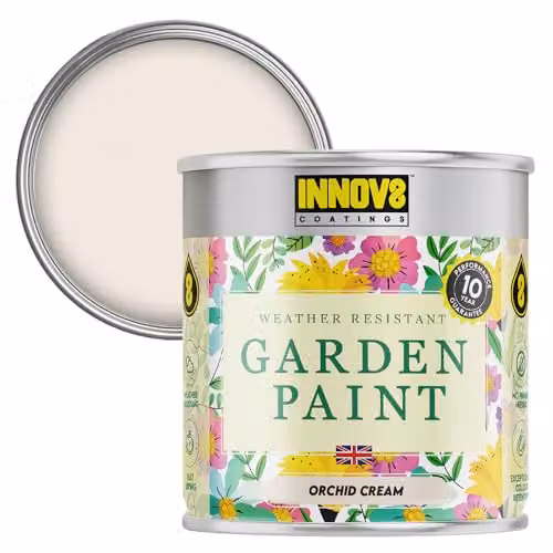 INNOV8 COATINGS Weatherproof Satin Gloss Garden Paint for Wood, Beige, 0.75 l