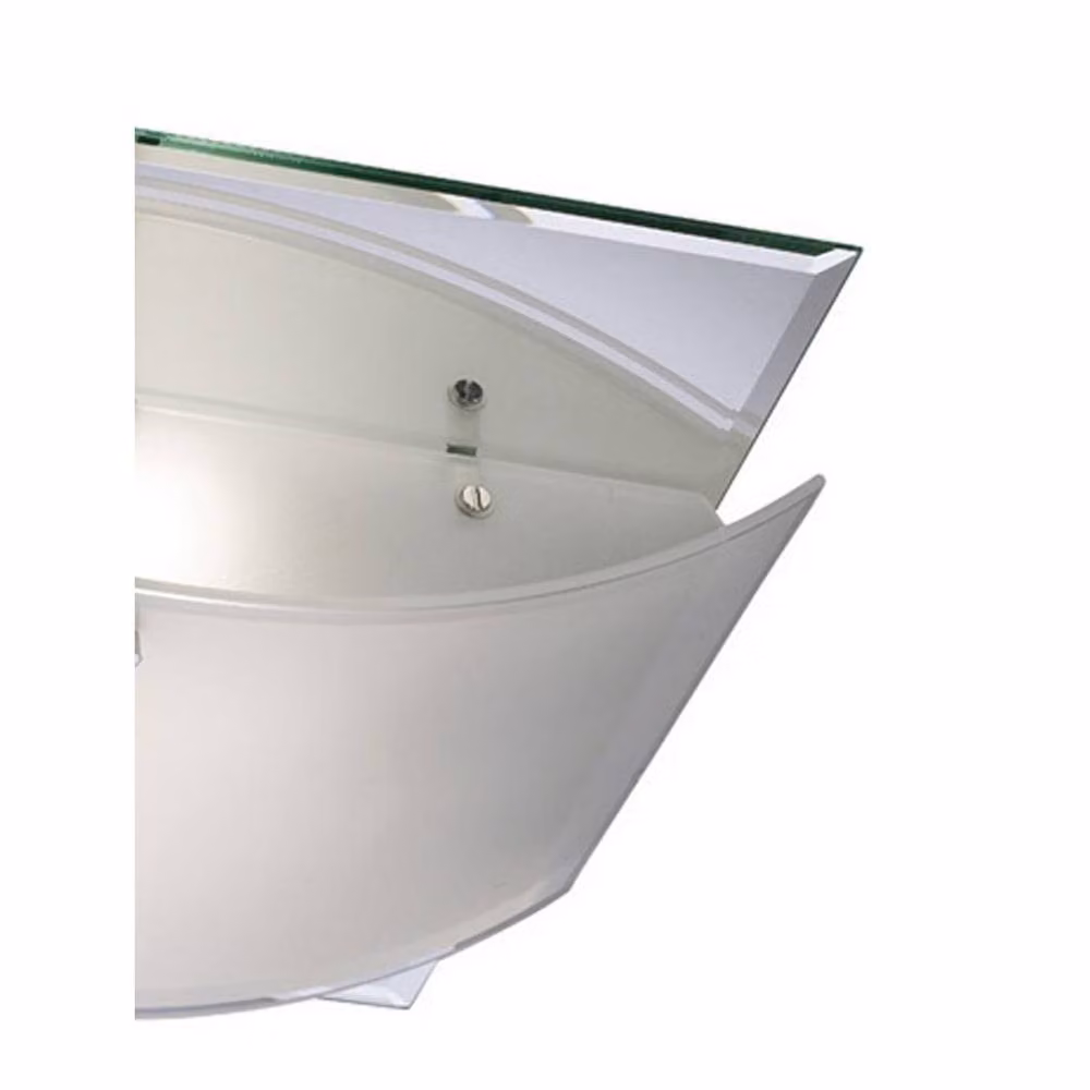 Netlighting Vito Flush Ceiling 2 Light Fitting in Polished Chrome and Grey Glass – 2