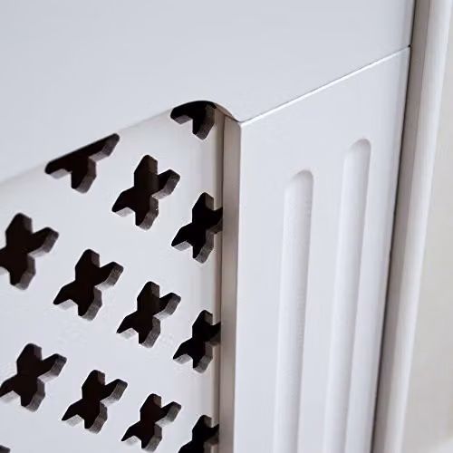 Vida Designs Oxford Large White Geometric Heating Radiator Cover W/D/H: 152 x 82 x 19 cm – 2