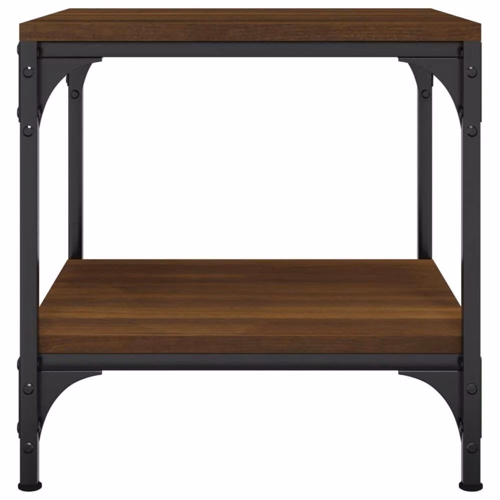 Berkfield Home Set of 2 Brown Oak Side Tables, W/D/H: 40 x 40 x 40 cm – 5