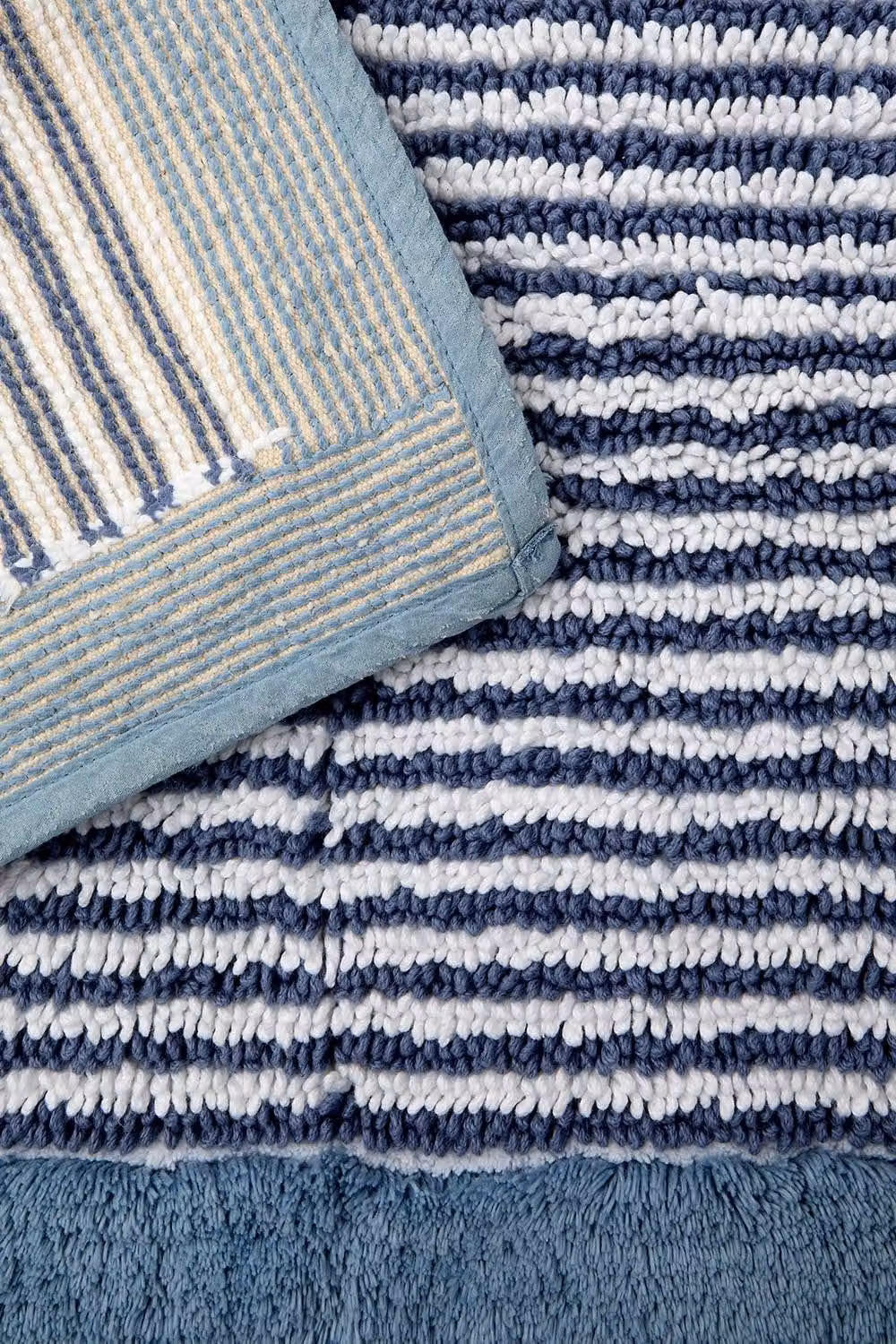 Christy Portobello Stripe Cotton Bath Mat, Blue, W: 80 cm, D: 50 cm – 3