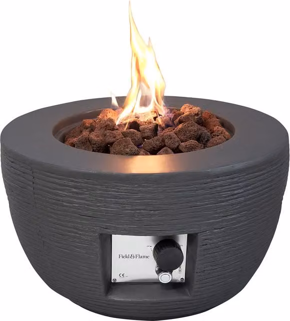 Field and Flame Marilla Grey Gas Fire Pit with Cover