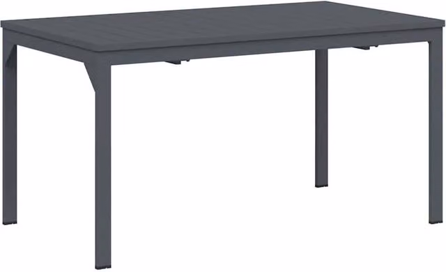 Berkfield Home Large Expandable Rectangular Garden Table in Matt Dark Grey Powder Coated Aluminium