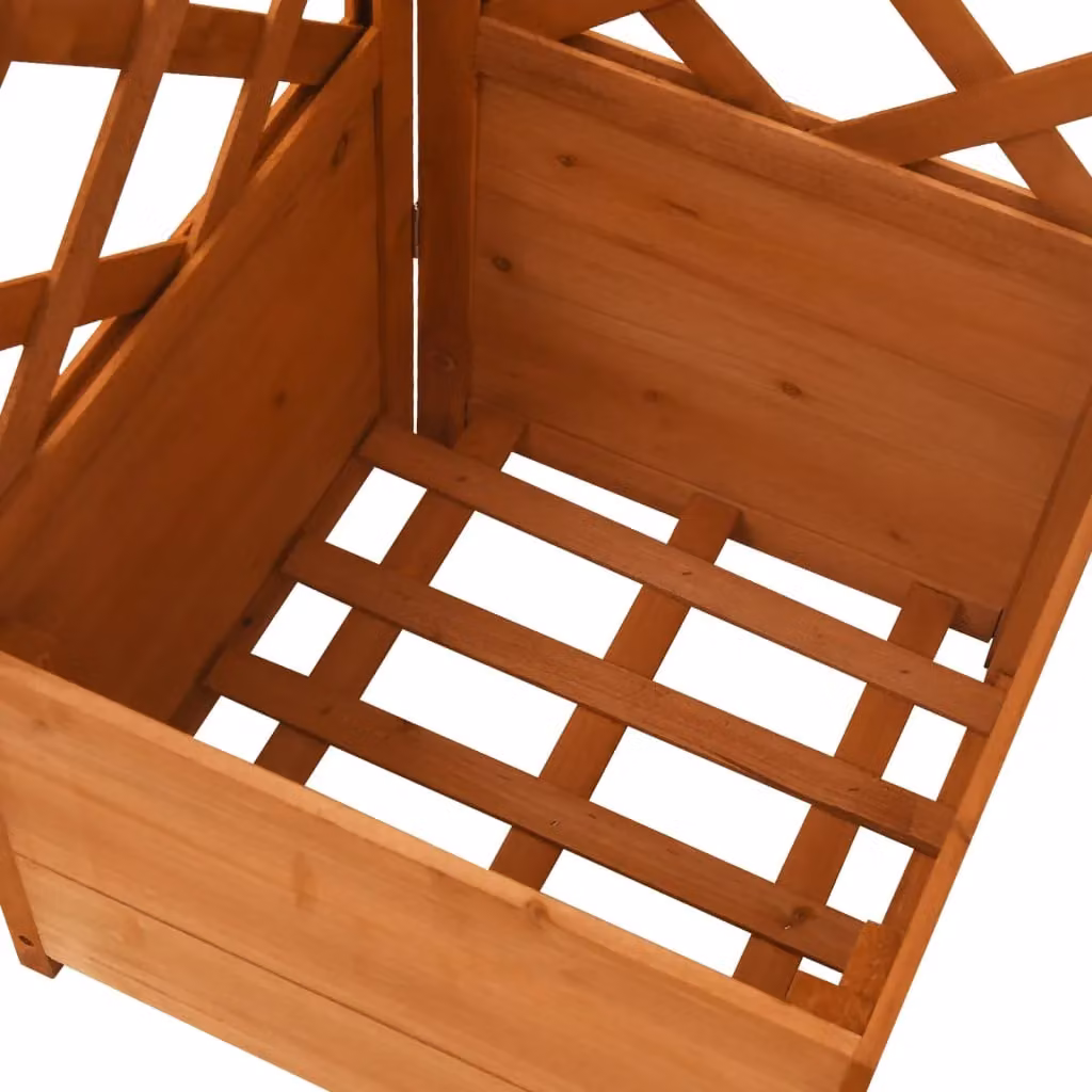 Berkfield Home Corner Trellis Planter in Brown Solid Wood, W/D/H: 40 x 40 x 150 cm – 3