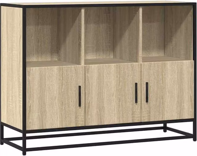 Berkfield Home Sonoma Oak Sideboard in Brown, W/D/H: 100 x 35 x 76 cm