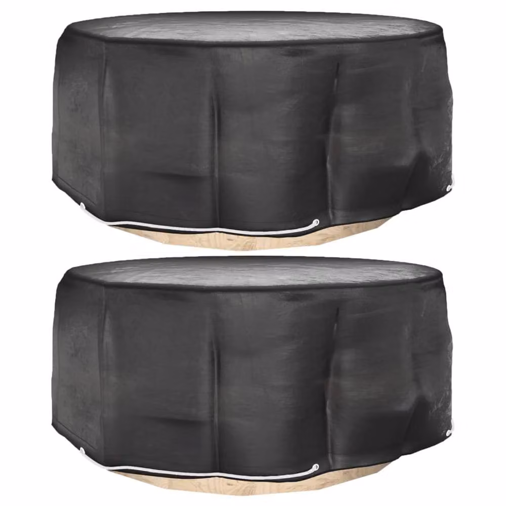 Berkfield Home Set of 2 Water-Repellent Round Garden Furniture Covers in Black, Diameter: 260 cm, Height: 90 cm – 2