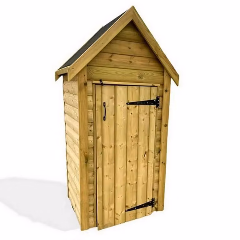 Churnet Valley Garden Furniture Ltd Tall Wooden Garden Tool Store in Brown, W/D/H: 80 x 80 x 183 cm