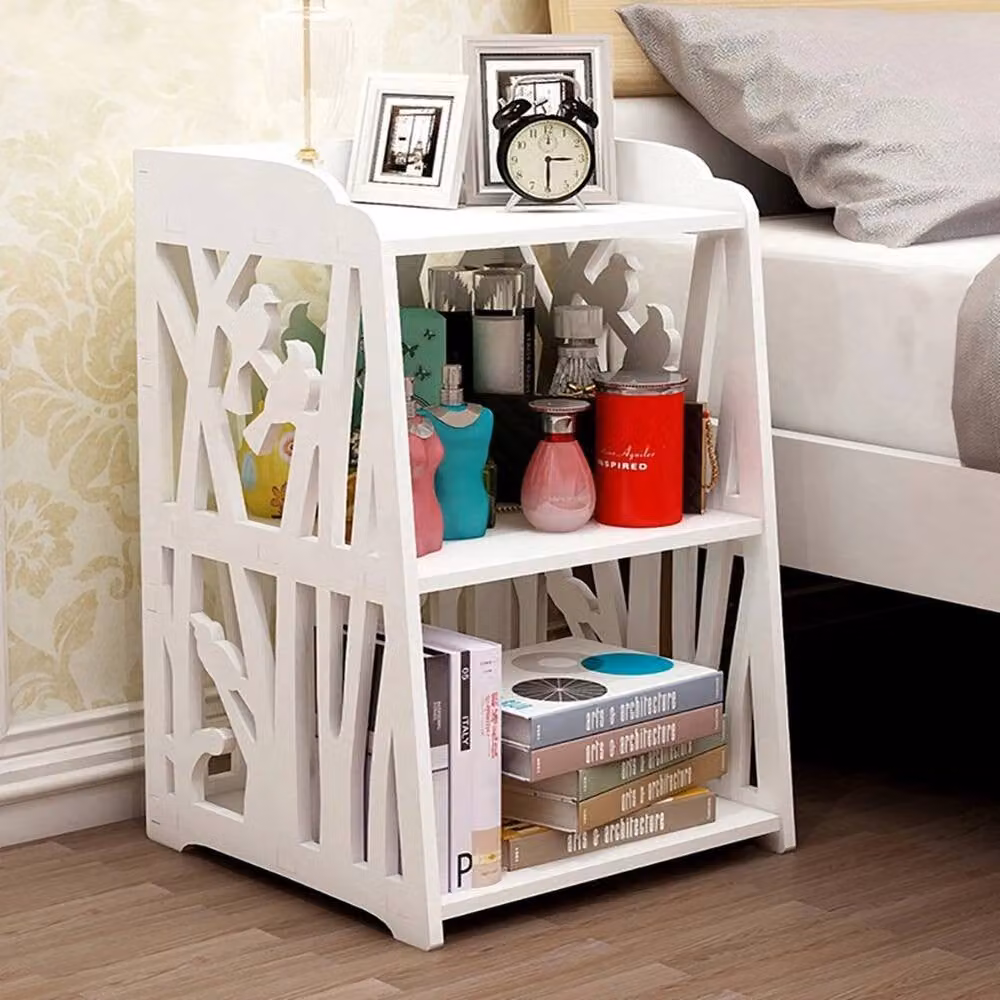 EONLION Narrow White Bedside Table and Sofa Side Shelf Rack – 2
