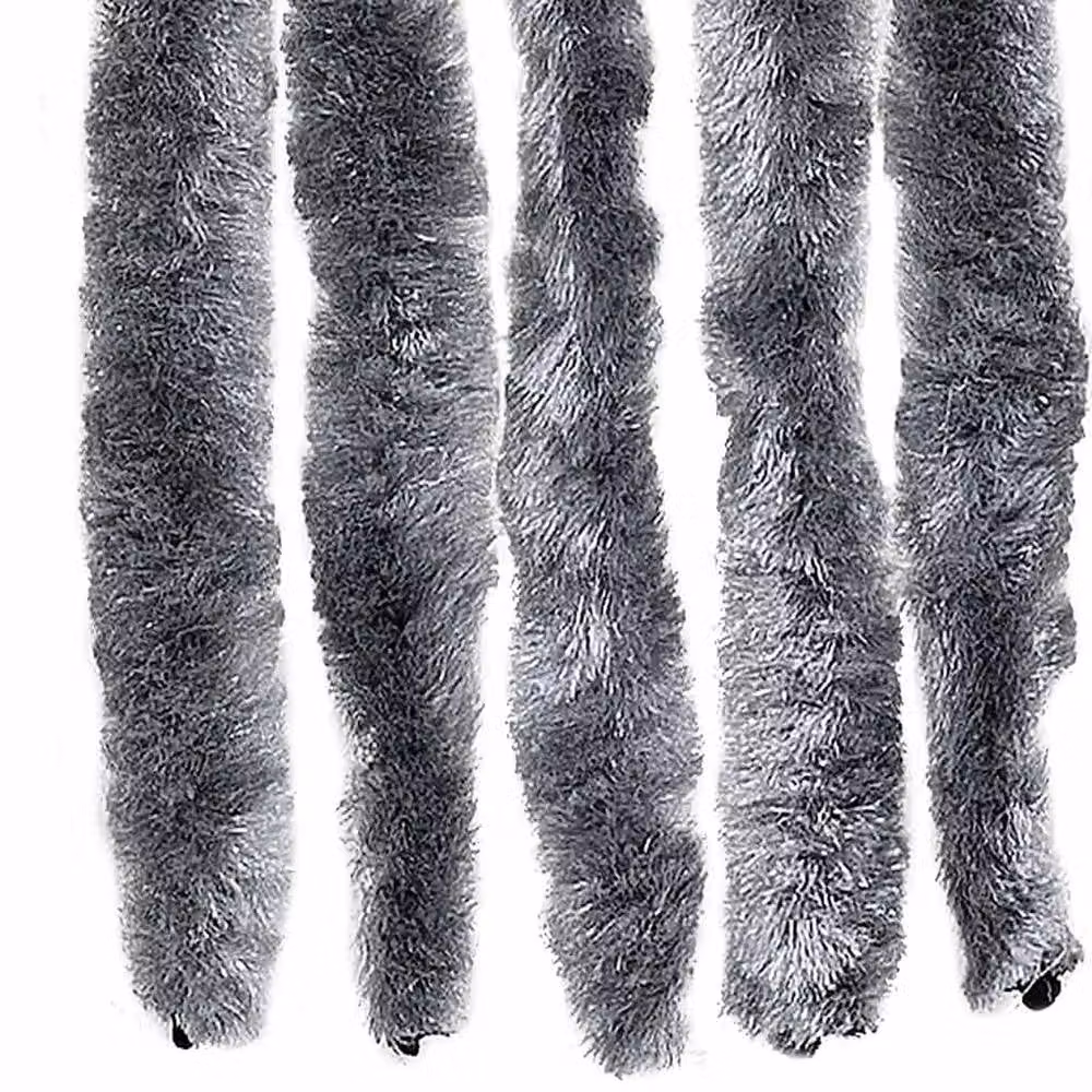 Berkfield Home Silver Chenille Insect Curtain, W: 56 cm, H: 200 cm – 4