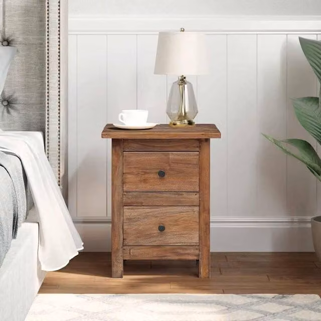 Berkfield Home Solid Reclaimed Wood Nightstand in Brown, W/D/H: 40 x 30 x 51 cm