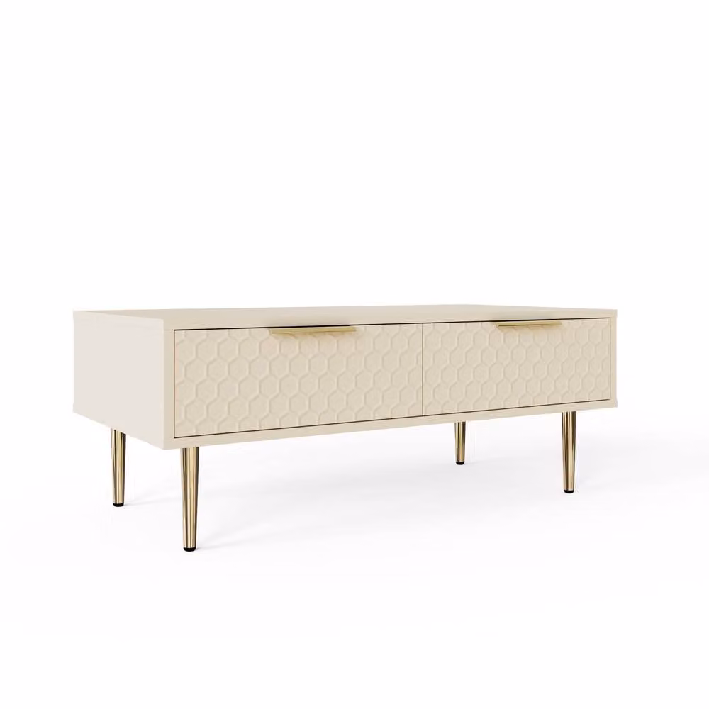 GFW Azariah Modern Geometric Coffee Table in White – 2