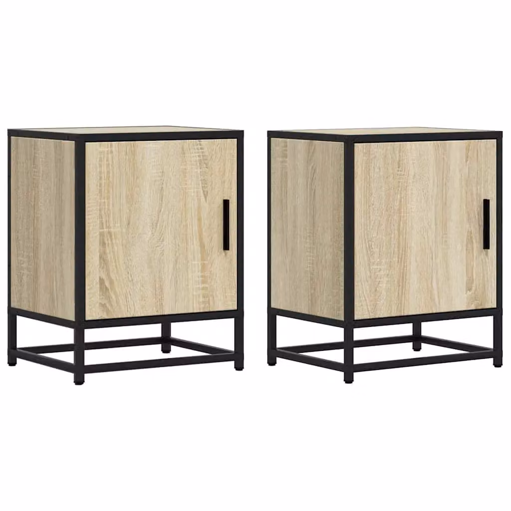 Berkfield Home Set of 2 Bedside Cabinets in Sonoma Oak Brown, W/D/H: 40 x 31 x 50 cm – 2