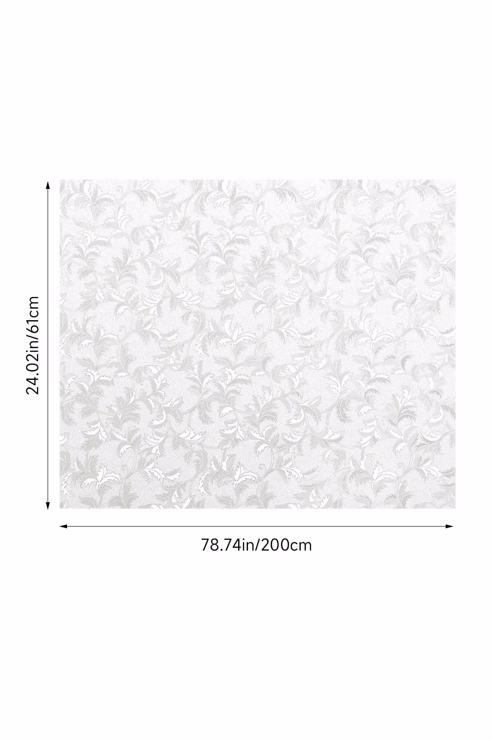 Living and Home White Transparent 3D Embossed Fern Leaf Window Film, Frosted Privacy PVC Sticker for Glass Doors and Bathrooms, W: 61 cm, H: 200 cm – 2