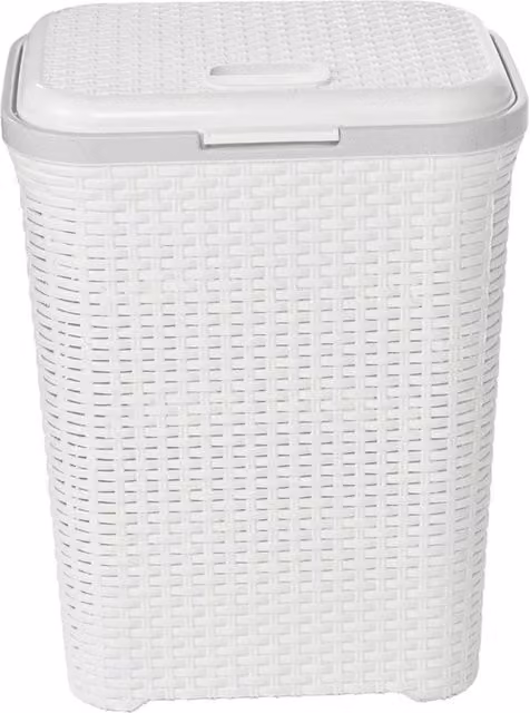 PAWNORA Laundry Bin Basket, 55L, White