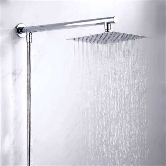 Kelvenix 8 inch Square Stainless Steel Overhead Shower Head in Silver – 1