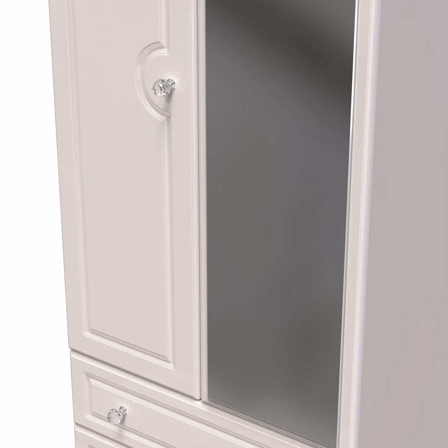 Ready Assembled 2 U Stratford Taupe Mirrored Wardrobe with 2 Doors and 2 Drawers – 3