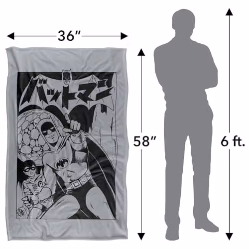 LOGOVISION Batman and Robin Kanji Super Soft Fleece Throw Blanket, Multicolour, W/D/H: 91 x 147 cm – 4