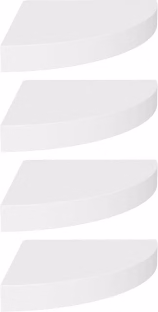 Berkfield Home Set of 4 White Floating Corner Shelves, W/D/H: 25 x 25 x 3.8 cm – 1