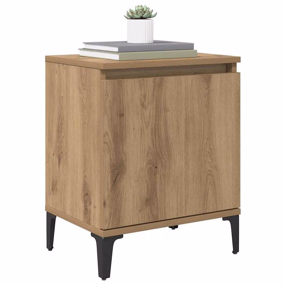 Berkfield Home Artisan Oak Bedside Table in Brown – 3