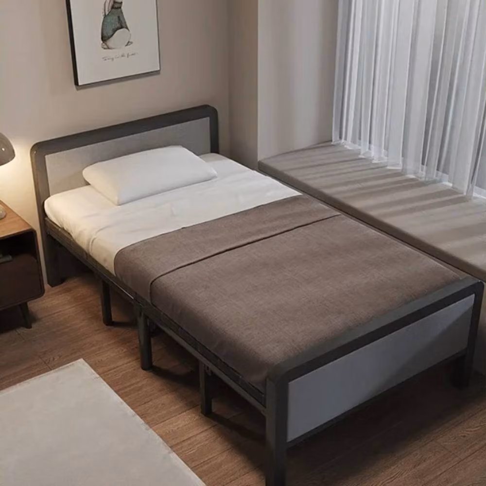 Havendro Folding Single Guest Bed with Padded Foam and Black Metal Frame, W/D/H: 190 x 90 x 80 cm – 3