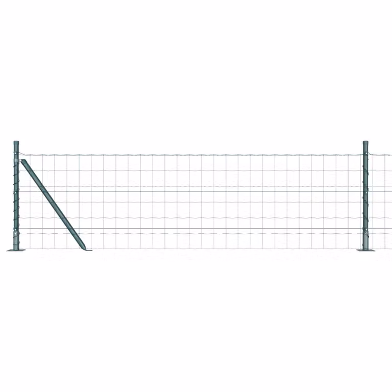 Berkfield Home Euro Fence with 7 Flanged Posts, Galvanised Steel, Silver, 0.4 x 10 m