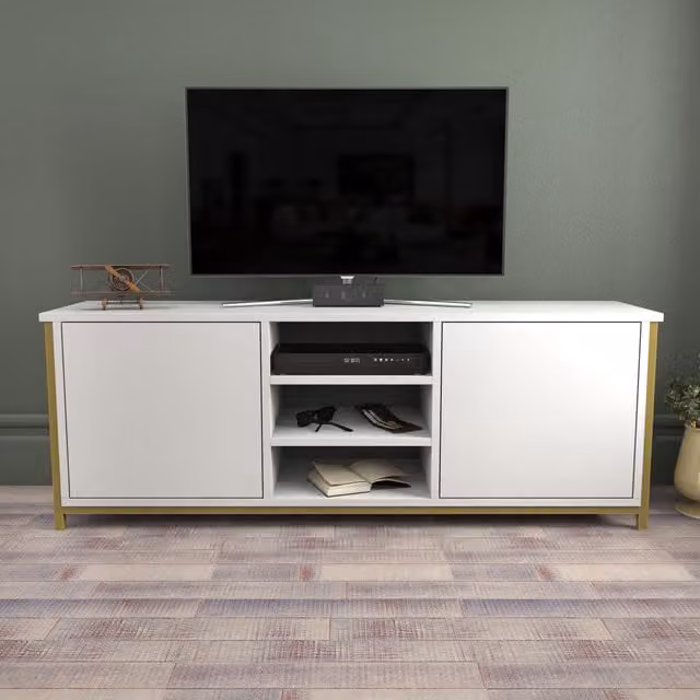 Decorotika Otis TV Unit in Gold and White