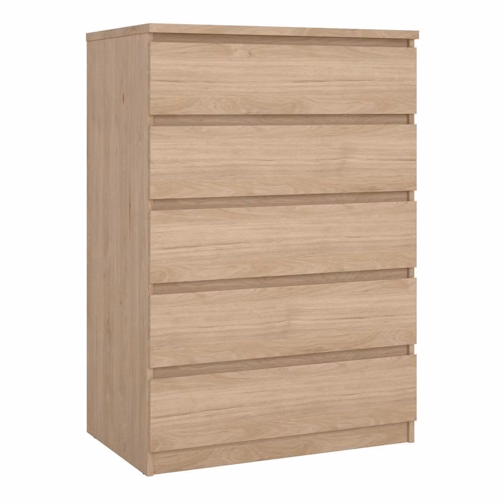 Wyld Haus Budapest Tall Chest of Drawers in Natural Oak Effect with 5 Drawers – 2