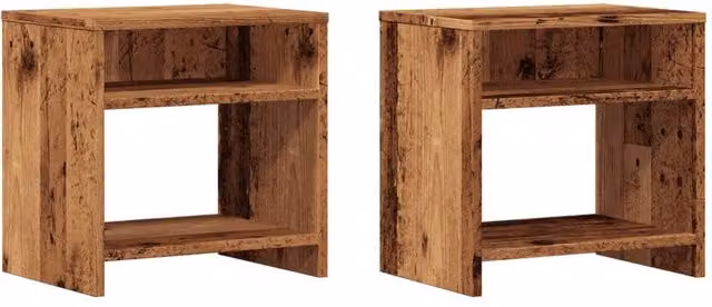 Berkfield Home Set of 2 Bedside Cabinets in Old Wood Brown, W/D/H: 40 x 30 x 40 cm – 1