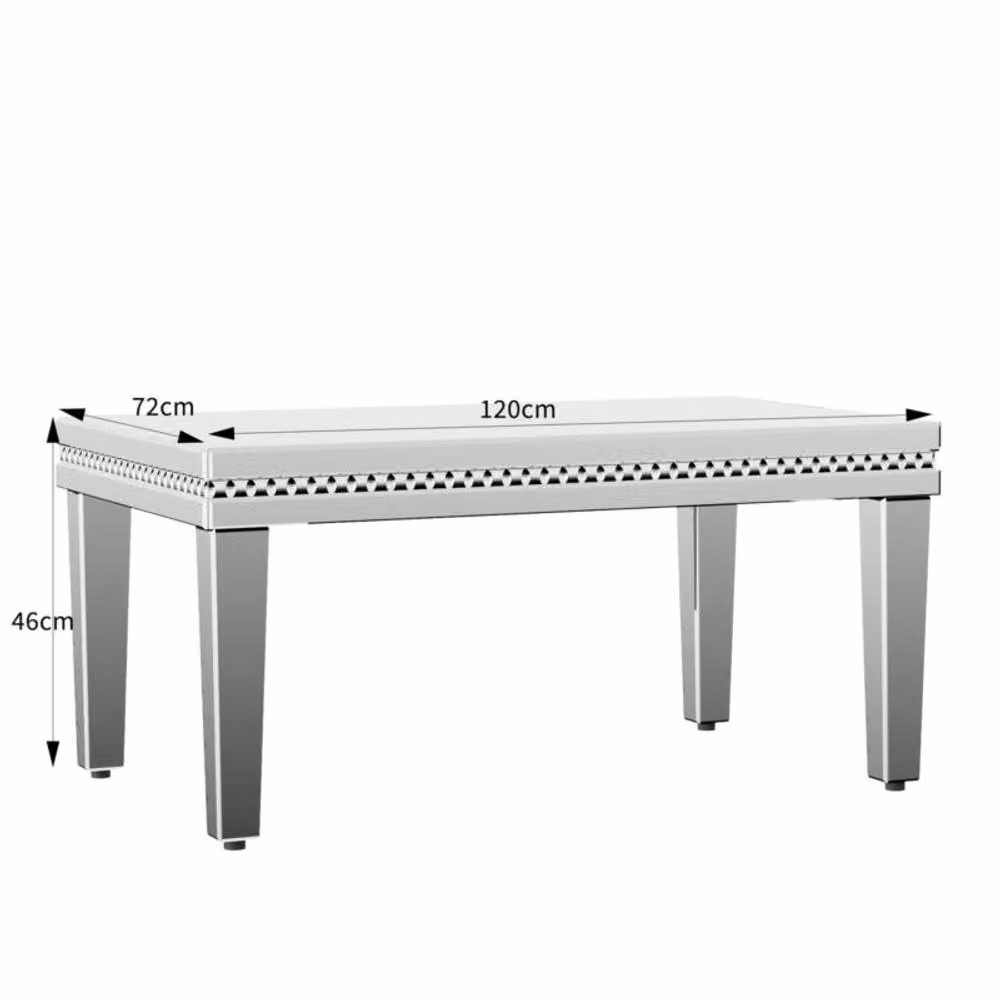 Comfy Living Ltd Rectangular Silver Glass Coffee Table – 2