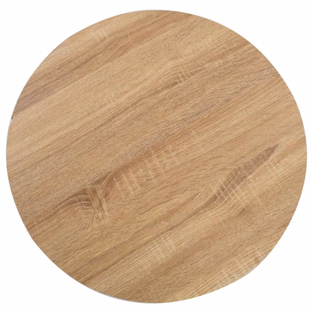 Berkfield Home Modern Round Bistro Table in Light Brown MDF and Metal, Diameter: 60 cm – 2