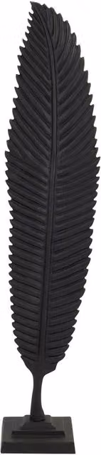 KDMK Modern Black Cast Leaf Freestanding Ornament