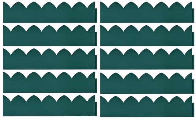 Berkfield Home Green Plastic Lawn Edgings, 10 Pieces, W/H: 65 x 15 cm – 1