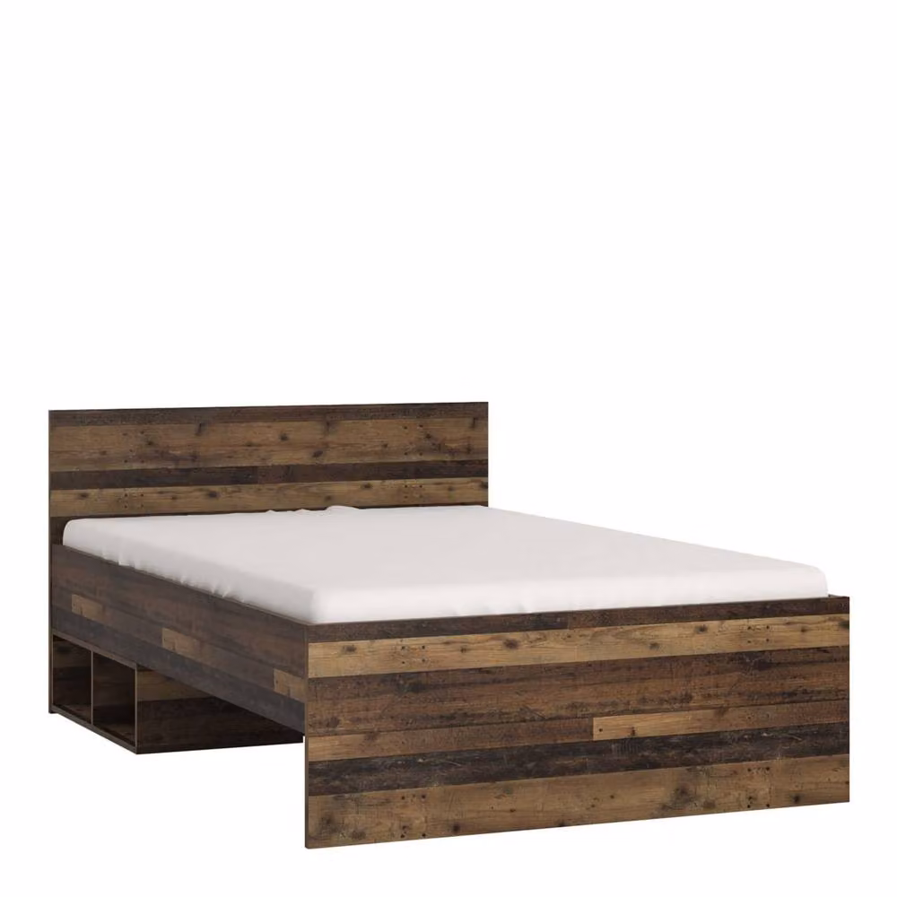 Wyld Haus Whimwick Small Double Industrial Bed Frame in Walnut Brown, W/D/H: 120 x 200 cm – 2